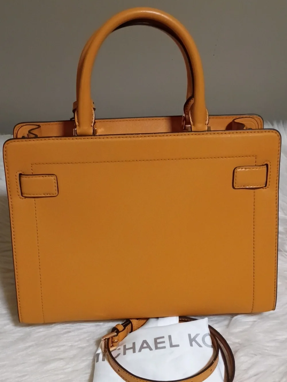 Michael Kors saffiano Leather satchel in marigold